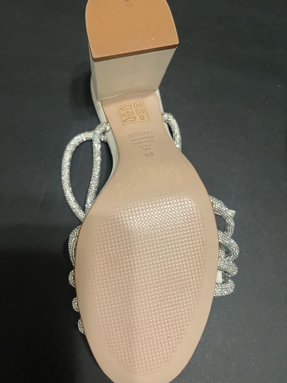 SCHUTZ White Sandals with Silver Beaded Rope Straps - Picture 9 of 12